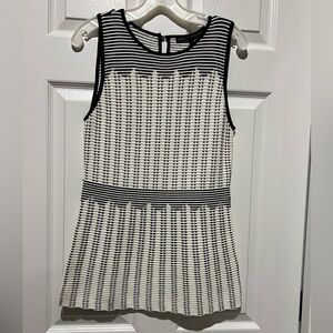 WHBM White & Black Sleeveless Peplum Top